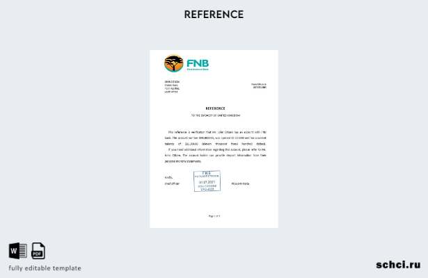 цифровая загрузка справочного шаблона FNB Южной Африки